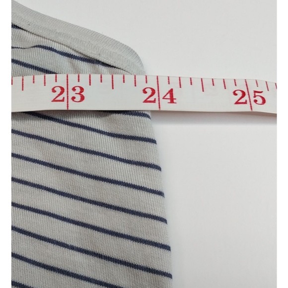 VTG LOVE Gap Shirt Tank Top Size XL Tee Sleeveless Gray Navy Stripe Modal Lounge - Picture 10 of 13